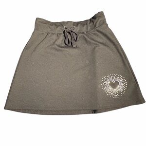 Wild Fable Knit Black Mini Skirt with Heart Detail